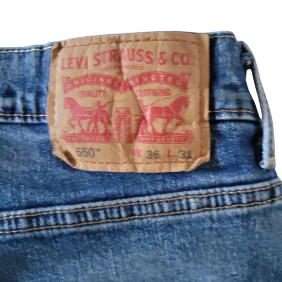Levis Mens 550 Relaxed Fit‎ Jeans Size 36x34 Denim Blue - Picture 5 of 5